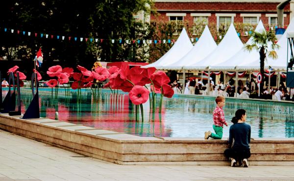another July 14th, another pique nique republicaine. The boy and his mother waiting for the evening events.